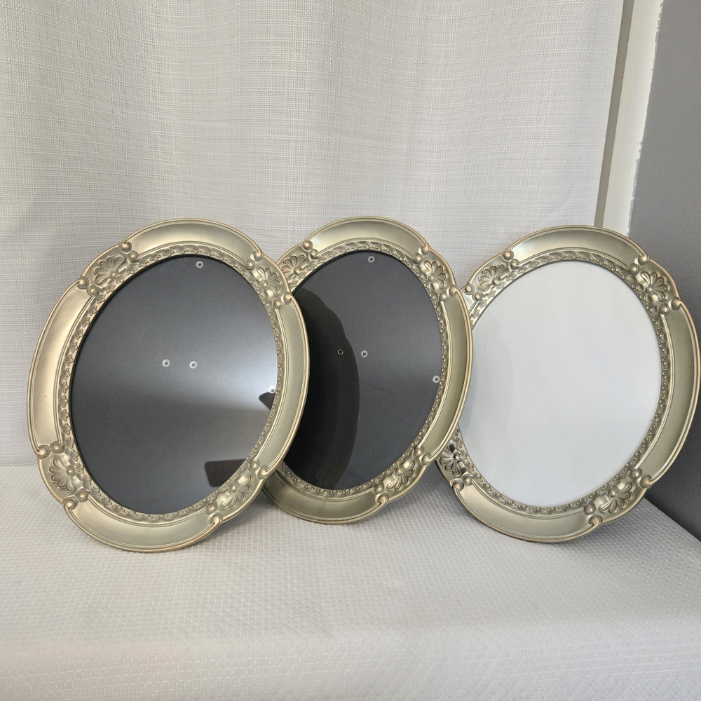 Oval Picture Frames 10x12 Ornate Plastic Portrait Landscape Set 3 Wall Freestand